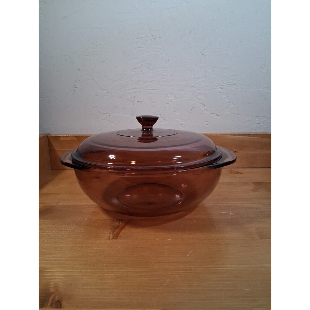 PYREX Cranberry 2L Casserole Dish Bowl 024 with Lid 624C Vintage 2 Piece Set